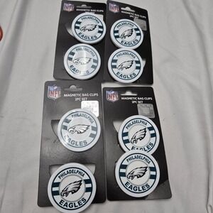 Set Of 8 Philadelphia Eagles Magnetic Bag Chip Clips NFL Go Birds Iggles Green
